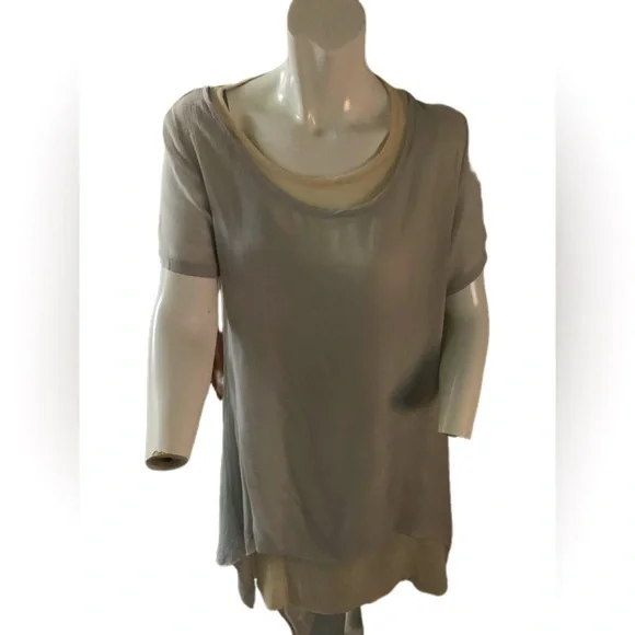 Womens V Neck Short Sleeve Midi Dress Asymmetric Layered Retro Loose Fit Soft . - Picture 4 of 11